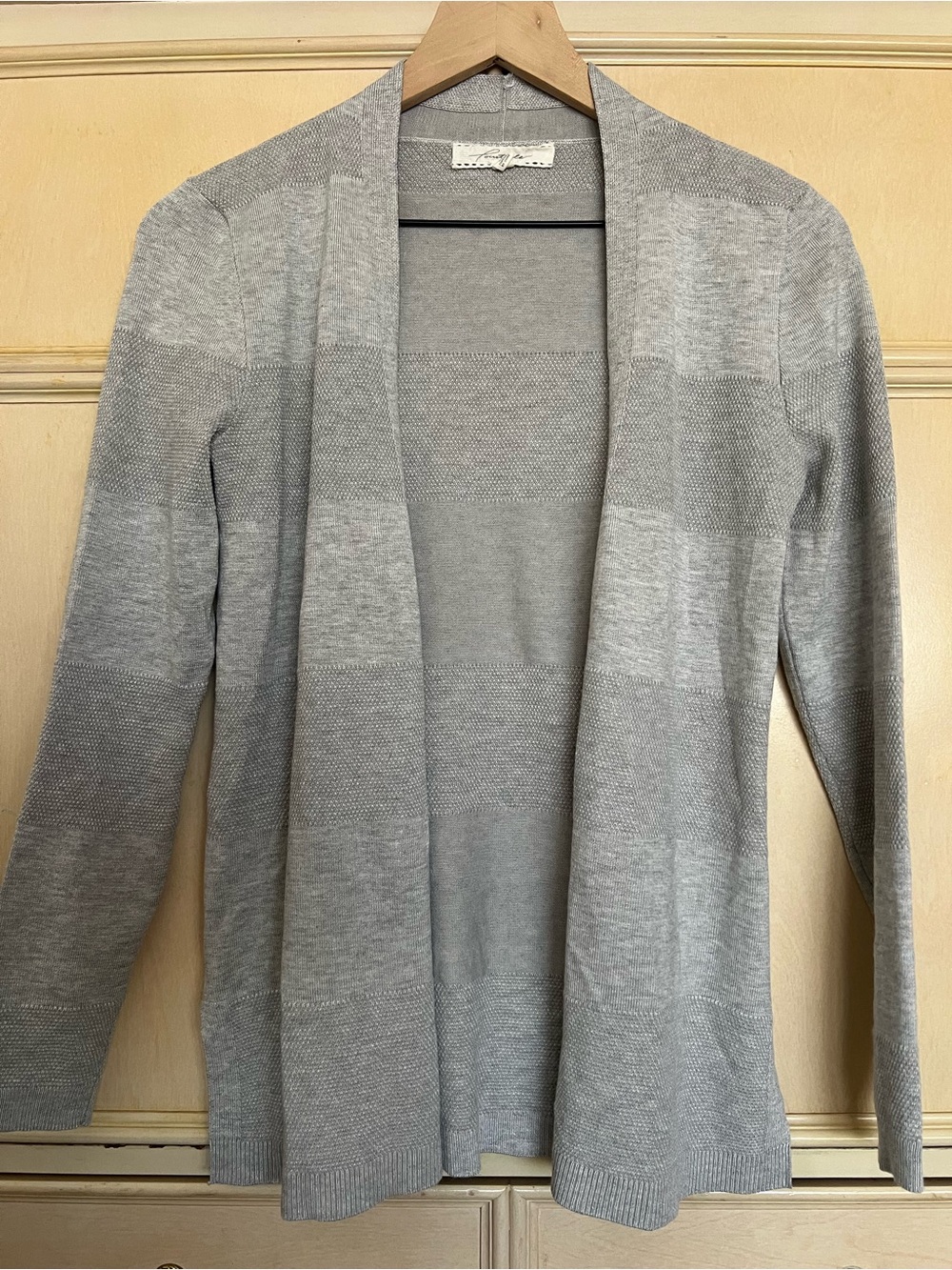 Gray Open-Front Lightweight Cardigan